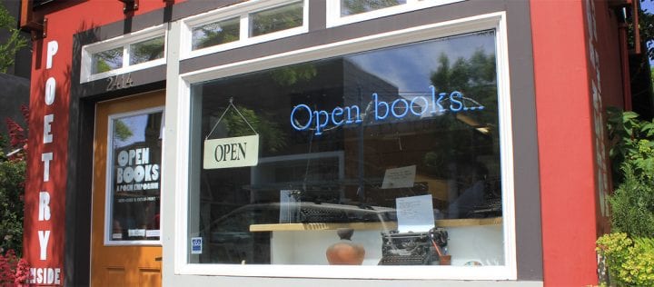 Open Books store window